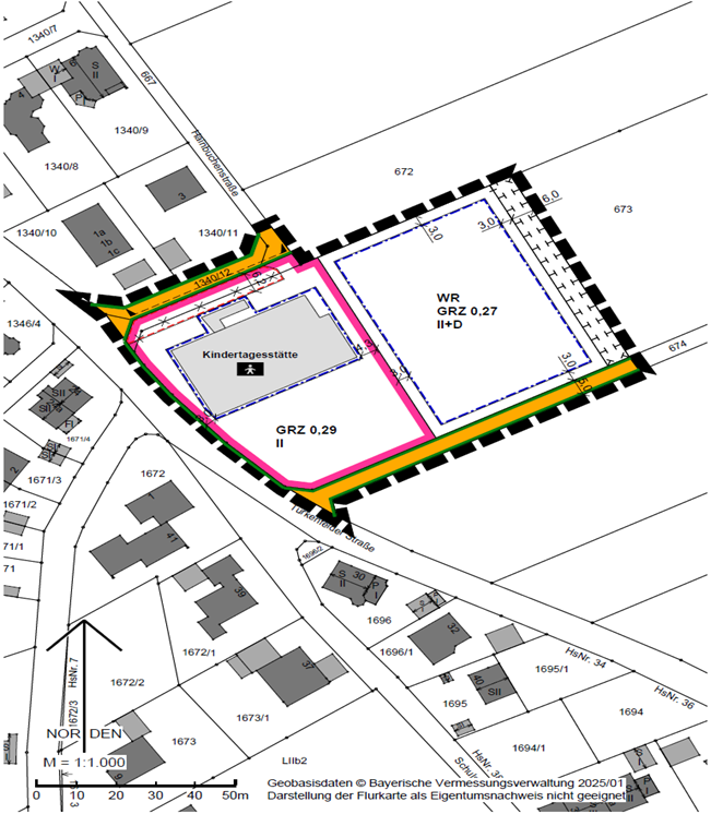 Lageplan B-Plan Hainbuchenstraße